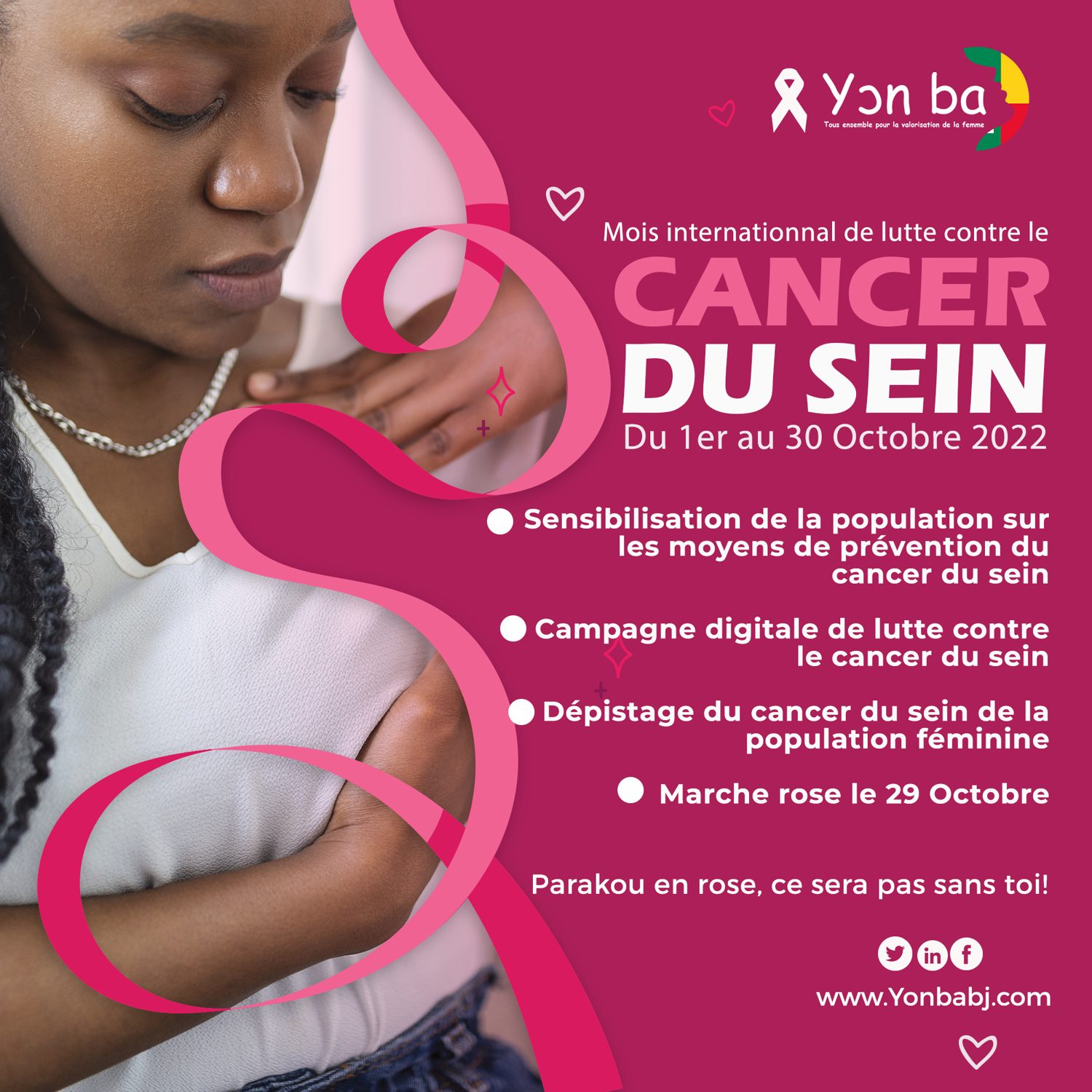 Marche Rose contre le cancer du sein à Parakou